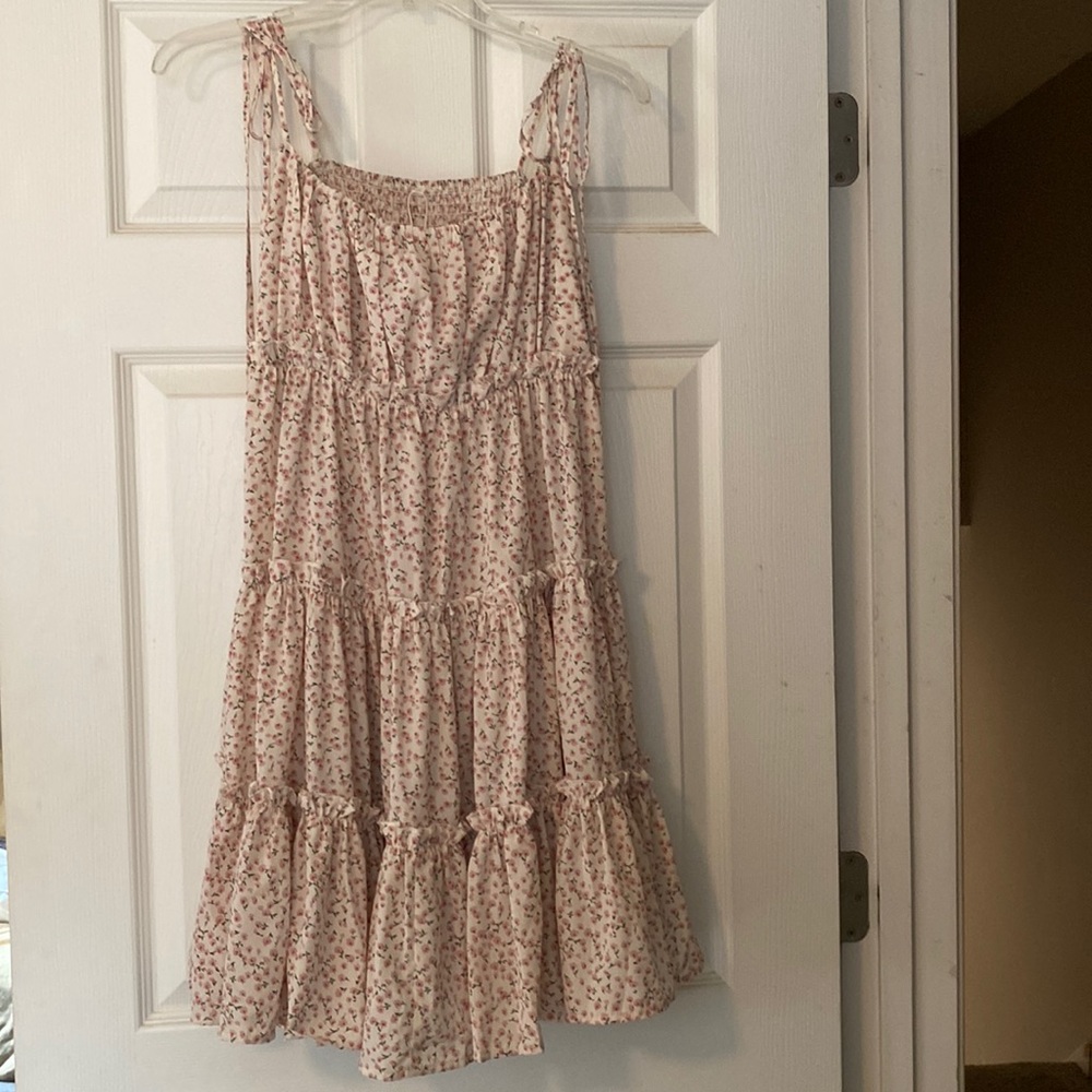 Summer ruffled dress with flower print